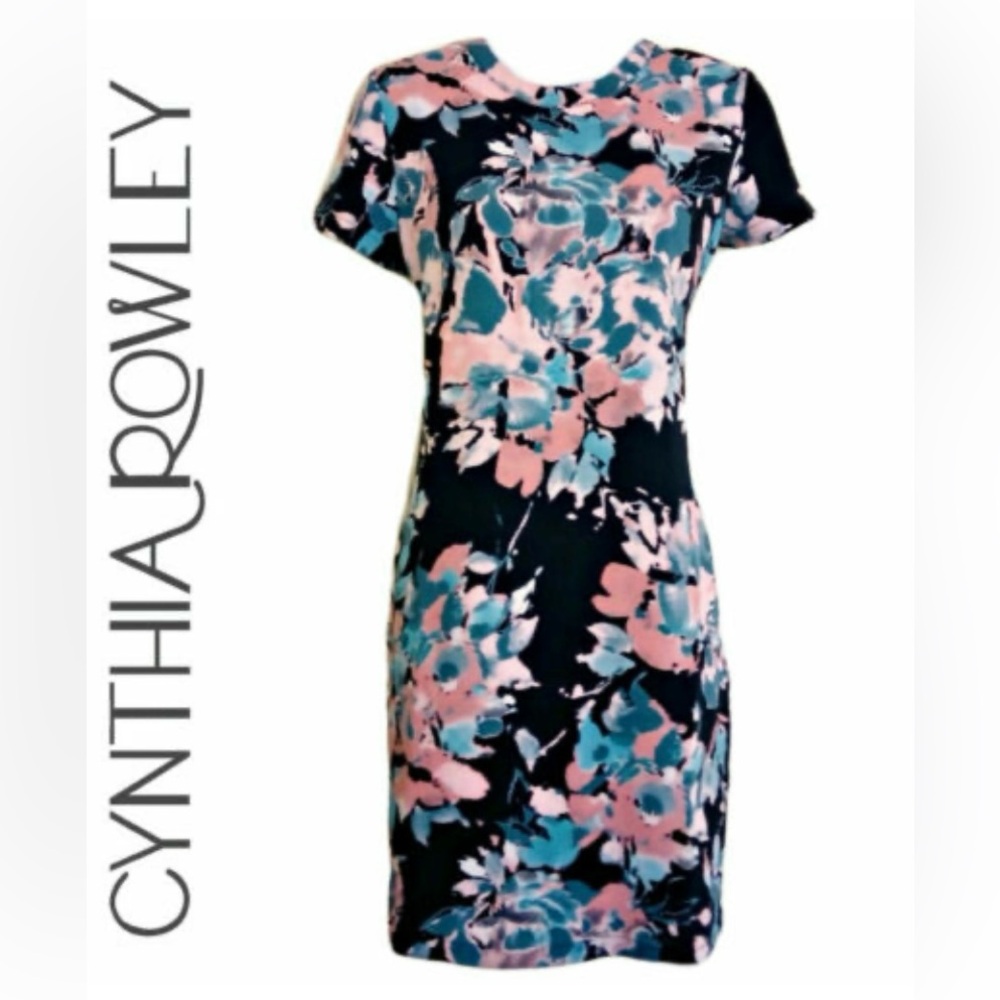 Cynthia Rowley Black and Pink Floral Mini Dress